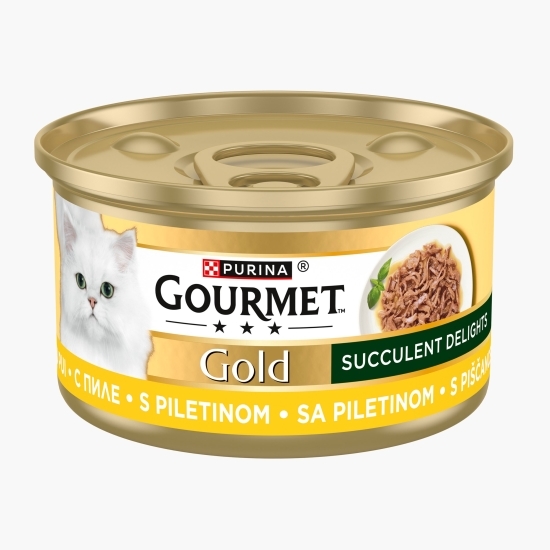 Hrană umedă pentru pisici Gourmet Gold Succulent Delights, 85g, cu pui