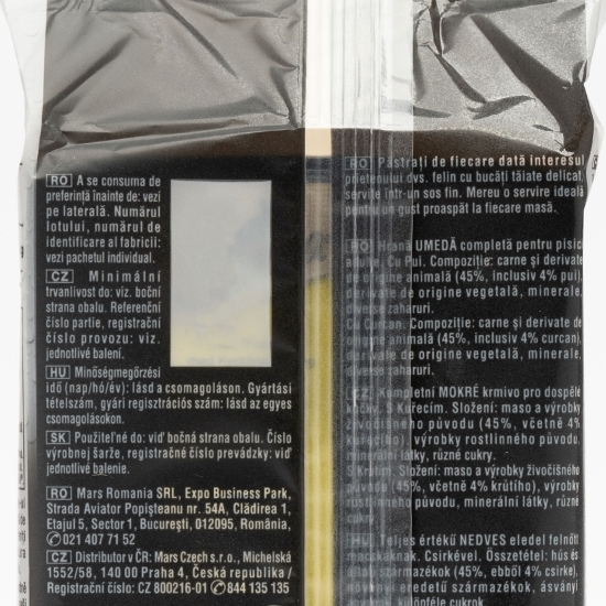 Hrană umedă pentru pisici adulte, 6x50g, cu pui, curcan și somon