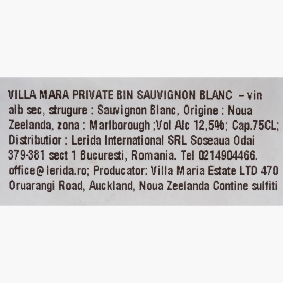 Vin alb sec Private Bin Sauvignon Blanc, 12.5%, 0.75l   		