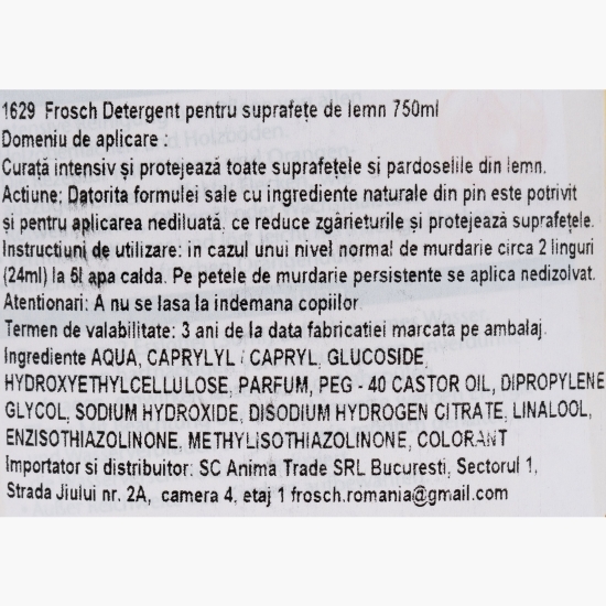 Detergent pentru suprafețe din lemn 0.75l