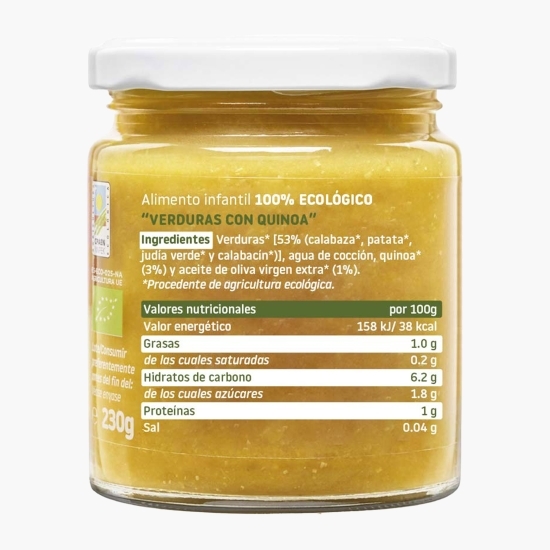 Piure eco de legume cu quinoa și ulei de măsline, +6 luni, 230g