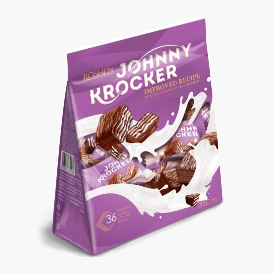 Napolitane glazurate cu umplutură de lapte Johnny Krocker 350g