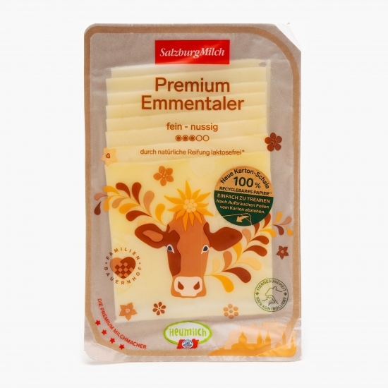 Brânză Emmentaler fără lactoză, 45% grăsime, felii, 150g