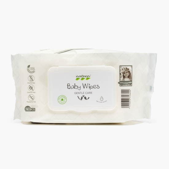 Șervețele umede tetine și suzete, eco-friendly, Premium Line 99% apă, 80 buc