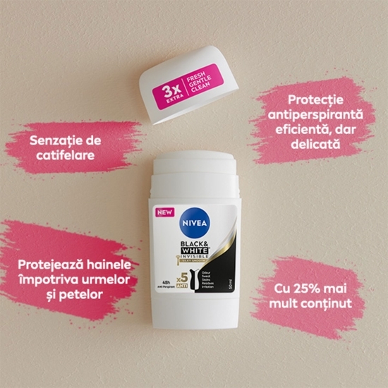 Deodorant stick Black & White Invisible Clear 50ml