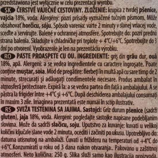 Paste proaspete Pappardelle 250g