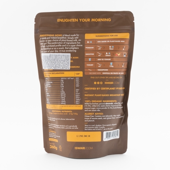 Mic dejun instant eco cu ciocolată, in și chia 360g