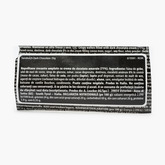 Napolitane crocante Sandwich dark chocolate 25g