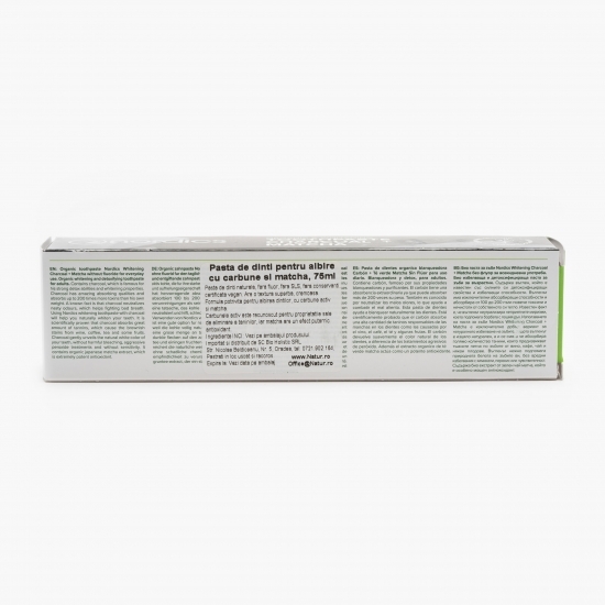 Pastă de dinți bio pentru albire cu cărbune și matcha 75ml