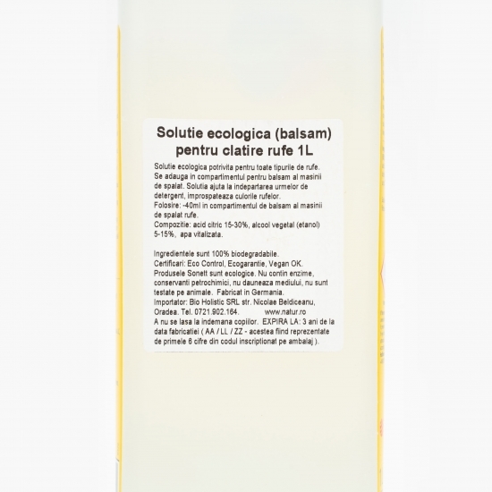 Soluție (balsam) bio pentru clătirea rufelor, 1l