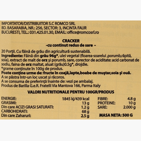 Crackers cu conținut redus de sare 500g
