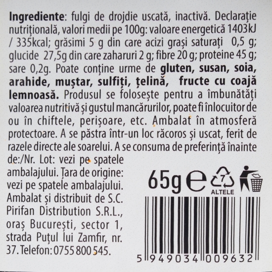 Fulgi de drojdie uscată inactivă 65g