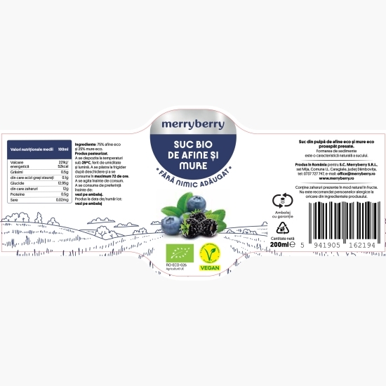 Suc eco de afine și mure 0.2l