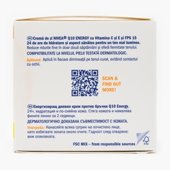 Cremă de zi antirid Q10 Energy SPF15, 50ml