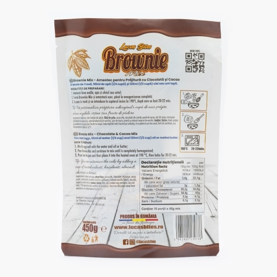 Mix pentru prăjitură cu ciocolată și cacao, Brownie Mix 450g