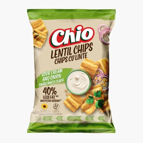 Chipsuri cu linte cu gust de smântână și ceapă, Lentil 65g
