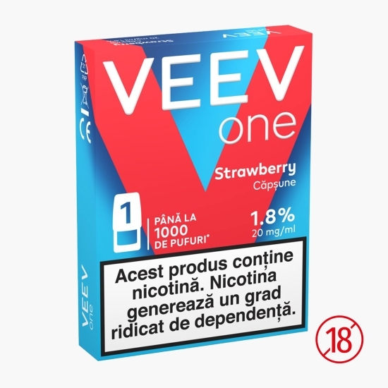 Capsulă pentru țigară electronică Strawberry 1.8%, 20mg/ml nicotină, 1000 puffs