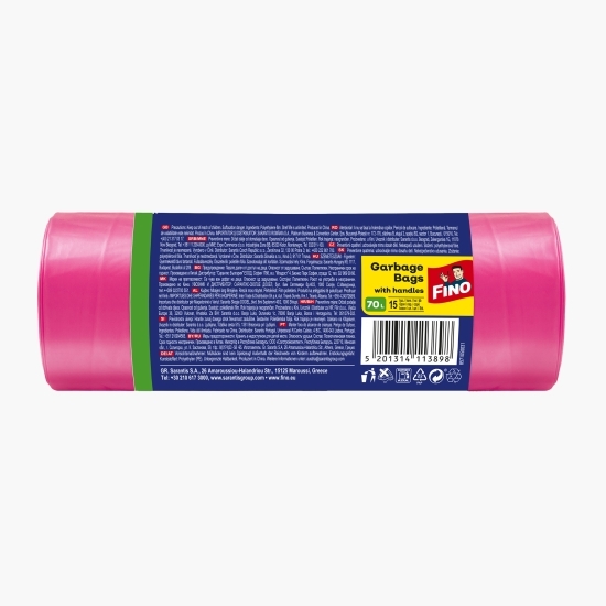 Saci menajeri premium cu mânere 70l 15 buc