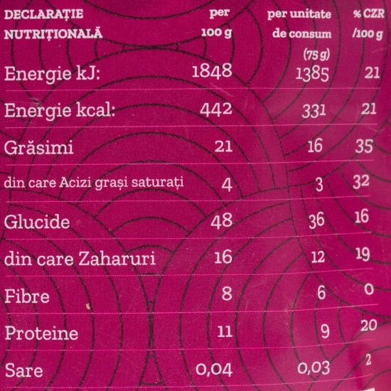 Granola cu caju, banane și caise, fără zahăr adăugat 300g