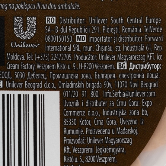 Înghețată Triple Chocolate cu trei tipuri de ciocolată, 825ml (475g)
