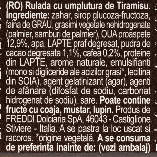 Ruladă cu umplutură de tiramisu 300g