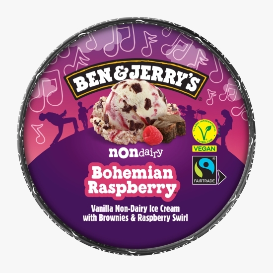 Înghețată vegană Bohemian Raspberry, cu negresă și zmeură 465ml (403g)