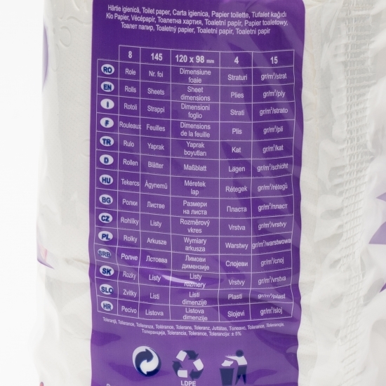Hârtie igienică De Luxe 4 straturi 8 role