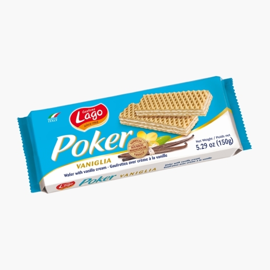 Napolitane cu umplutură de vanilie Poker, 150g
