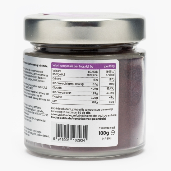 Pudră de afine eco, fără zahăr adăugat, 100g