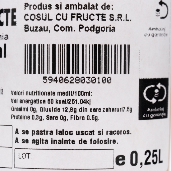 Suc natural de gutui 0.25l