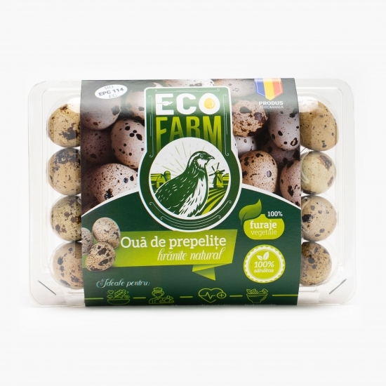 Ouă de prepelițe hrănite natural, 24 buc