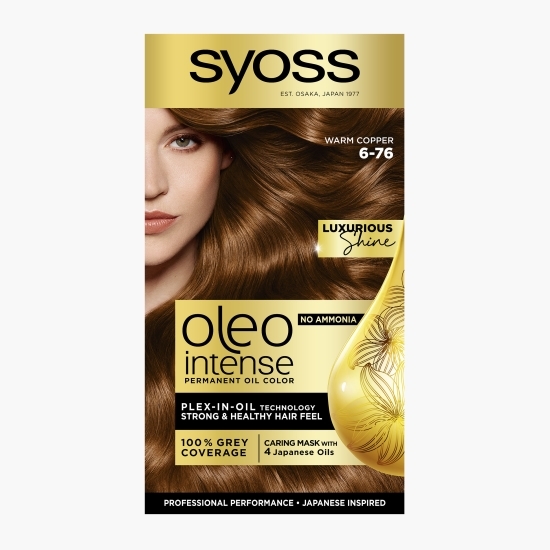 Vopsea de păr permanentă fără amoniac Oleo Intense, 6-76 arămiu cald, 115 ml