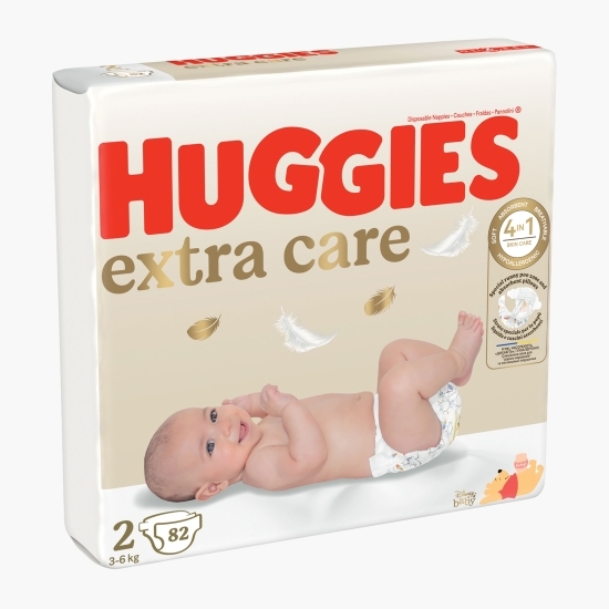 Scutece Extra Care mega mărimea 2, 3-6kg, 82 buc