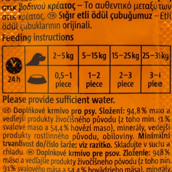 Recompensă pentru câini Stick, 12g, cu vită