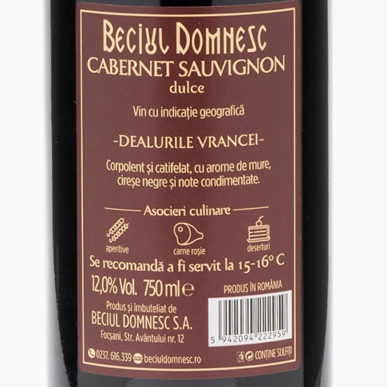 Vin roșu dulce Cabernet Sauvignon, 12%, 0.75l