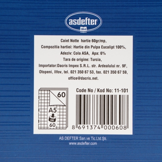 Caiet matematică School, A5, capsat, 60 file, 60 g/mp, diverse culori