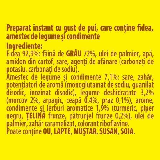 Preparat instant cu fidea, cu gust de pui Fidelicios 59.2g