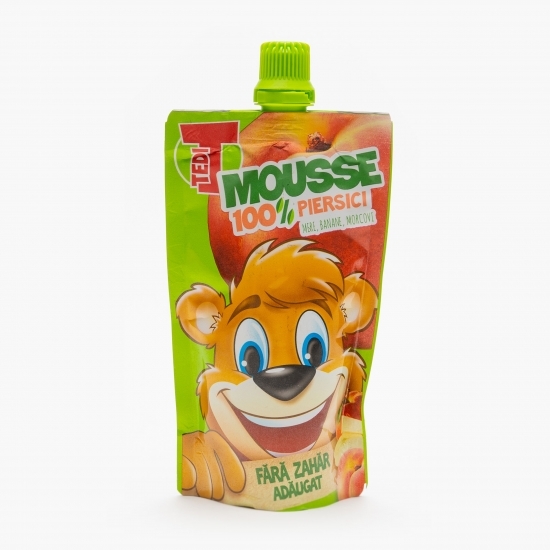 Mousse de fructe (mere, piersici, banane şi morcovi) 100%, 100g