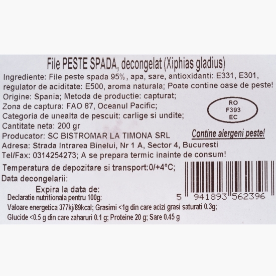 File pește spadă 200g