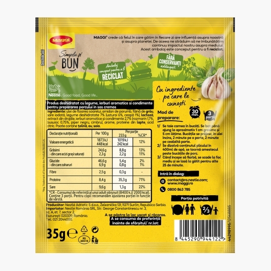 Bază pentru porc în sos cremos cu ierburi aromatice Ideea Zilei 35g
