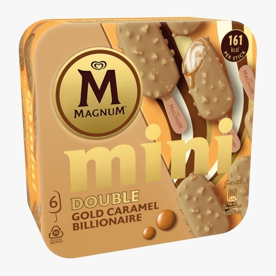 Înghețată mini Double Gold Caramel Billionaire, 6x55ml (6x47g)