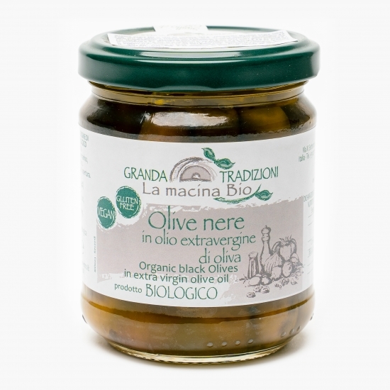 Măsline negre eco în ulei de măsline 180g
