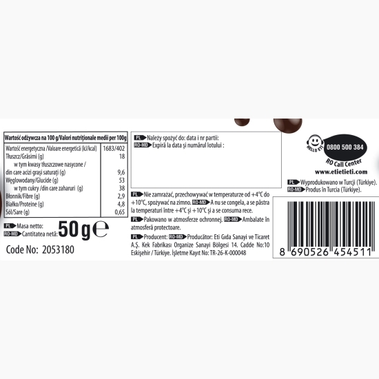 Prăjitură Milk Burger acoperită cu ciocolată cu lapte și cu umplutură de ciocolată 50g