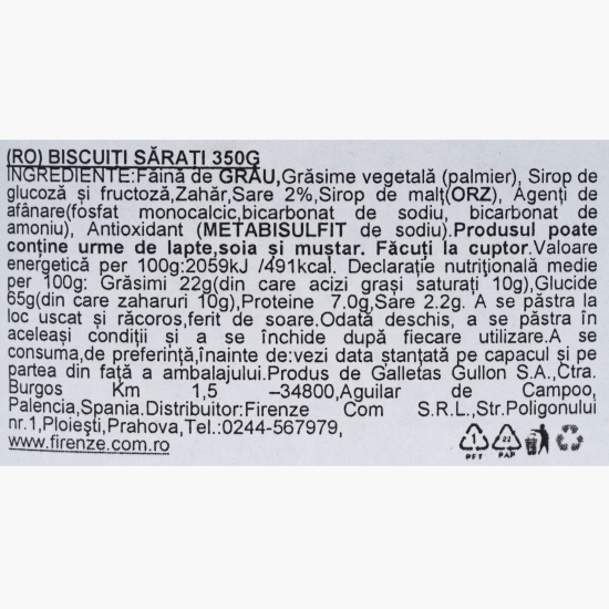 Biscuiți sărați mini crackers în formă de pești 350g