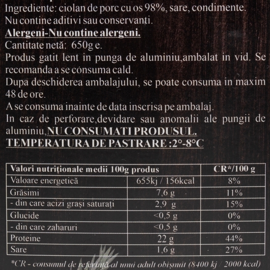 Ciolan de porc gătit lent 650g