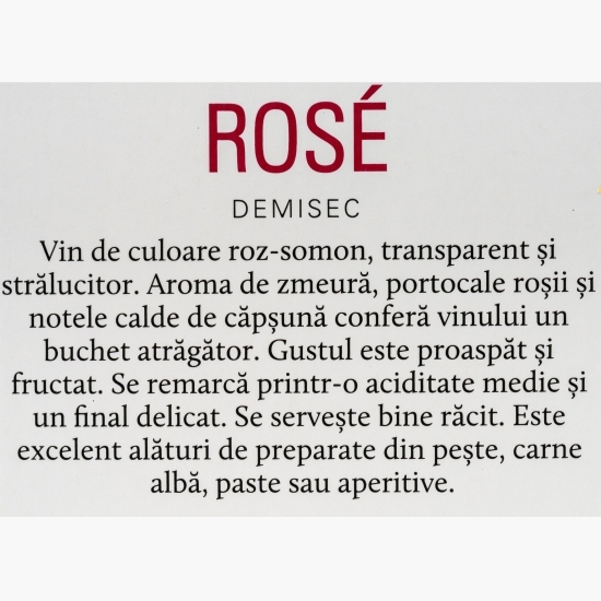 Vin rose demisec Cervus, 13%, bag in box 3l