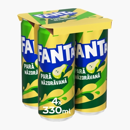 Băutură carbogazoasă Pară năzdrăvană cu aromă de pere, doză, 4x0.33l