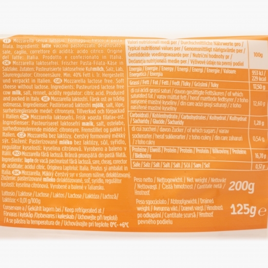 Mozzarella fără lactoză 125g