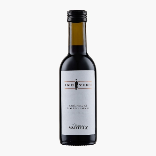 Vin roșu sec Individo Rară Neagră, Malbec & Syrah, 13%, 0.187l