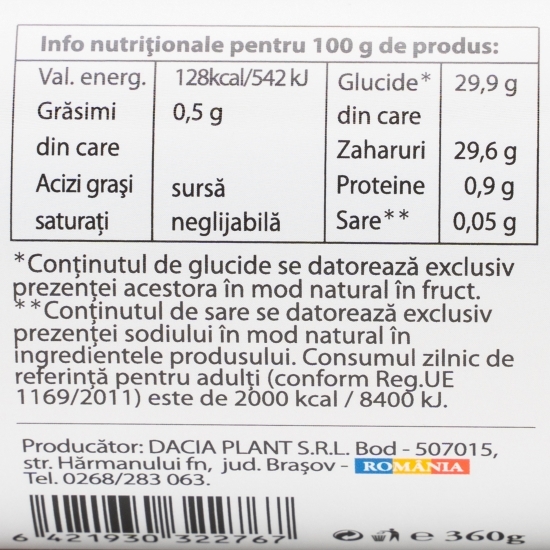 Dulceață de căpșuni fără zahăr adăugat 360g